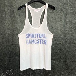 SPIRITUAL GANGSTER Logo Racerback Tank - White - S